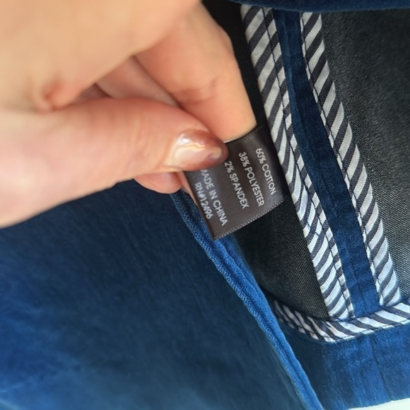 Parker Smith Velvet Blazer Midnight Blue Size Medium - Picture 8 of 9